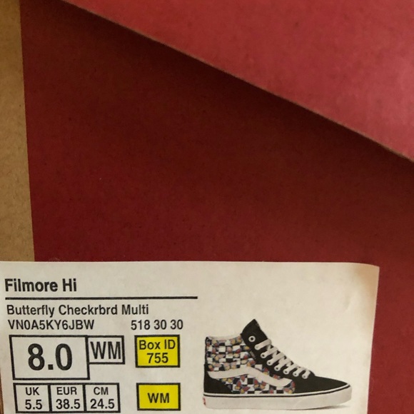 NWT NWB Vans flower checkered women’s size 8 high top woman - Picture 10 of 10